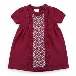 Hanna Andersson Baby Fair Isle Sweater Dress Red 12–18M